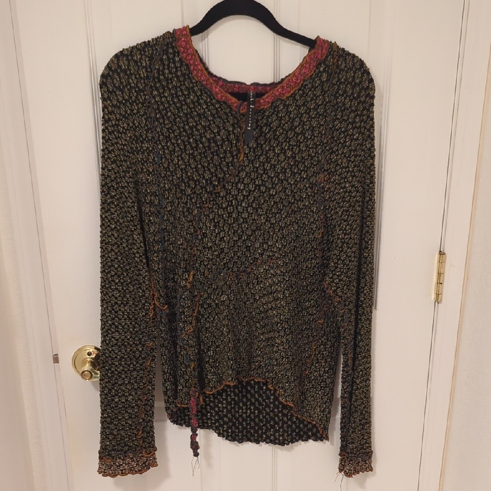 Vintage French Dressing Popcorn Lace Knit Top